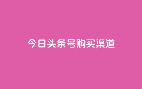 今日头条号购买渠道 - 今日头条号购买途径详解与注意事项!  第1张