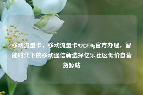 移动流量卡	，移动流量卡9元300g官方办理，智能时代下的移动通信新选择亿乐社区低价自营货源站  第1张