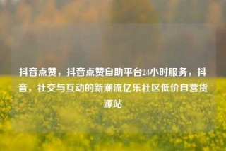 抖音点赞，抖音点赞自助平台24小时服务，抖音，社交与互动的新潮流亿乐社区低价自营货源站